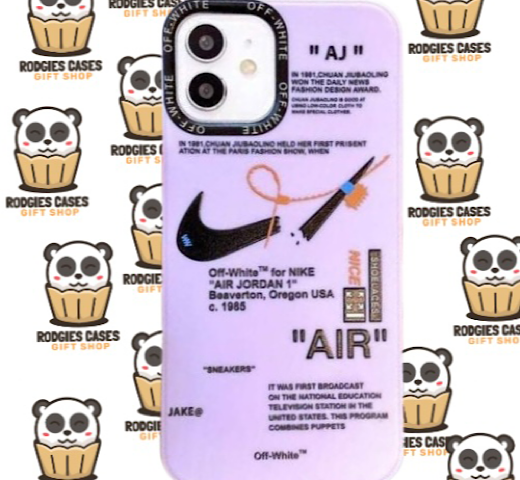 NIKE X OFF-WHITE PURPLE DESIGN PHONE CASE | Stylish Sneaker-Inspired Accessory for Fashion Lovers