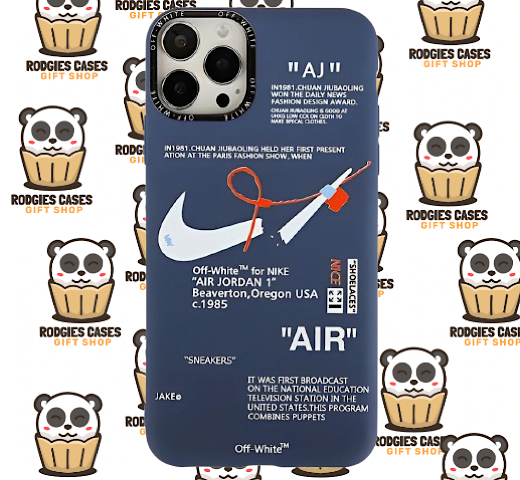 NIKE X OFF-WHITE NAVY BLUE PHONE CASE | Stylish Sneaker-Inspired Phone Case for Fashion Lovers