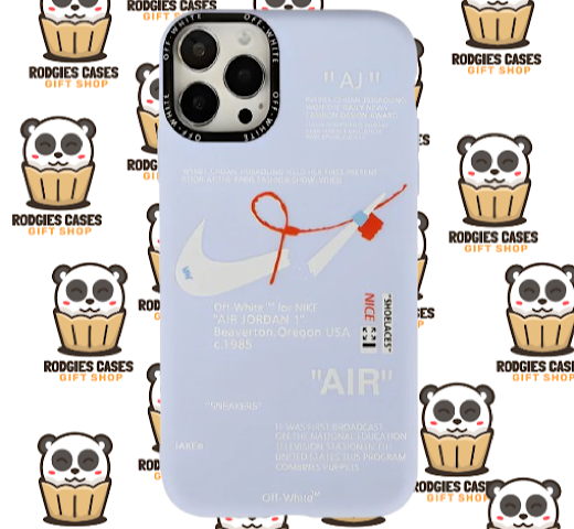 NIKE X OFF-WHITE BLUE DESIGN PHONE CASE | Stylish Sneaker-Inspired Phone Case for Fashion Lovers