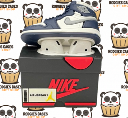 Nike Air Jordan 1 Retro High COJP Midnight Navy Sneaker Shoebox Design AirPod Case | Stylish Sneaker-Inspired Tech Accessory for Sneakerheads & Gift Ideas