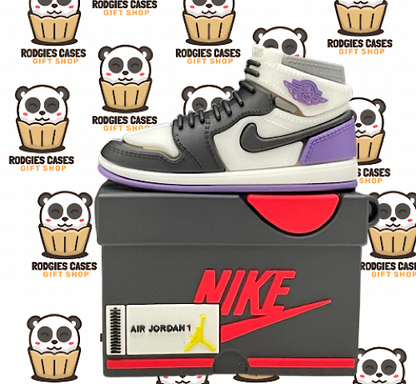 Nike Air Jordan 1 Retro Mid SE Purple Shoe Design AirPod Case | Stylish Sneaker-Inspired Tech Accessory for Sneakerheads & Gift Ideas