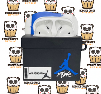 NIKE AIR JORDAN 4 RETRO MOTORSPORTS BLUE SNEAKER SHOBOX DESIGN AIRPOD CASE | Stylish Sneaker-Inspired Tech Accessory for Sneakerheads & Gift Ideas