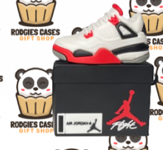 NIKE AIR JORDAN 4 RETRO FIRE RED SNEAKER SHOBOX DESIGN AIRPOD CASE | Stylish Sneaker-Inspired Tech Accessory for Sneakerheads & Gift Ideas