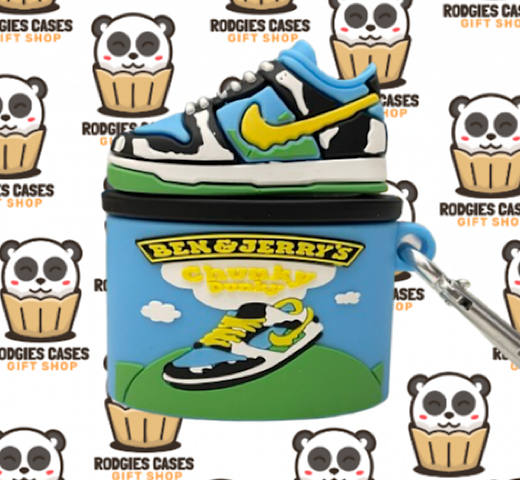 NIKE SB DUNK LOW X BEN & JERRY'S CHUNKY DUNKY SNEAKER SHOBOX DESIGN AIRPOD CASE | Stylish Sneaker-Inspired Tech Accessory for Sneakerheads & Gift Ideas