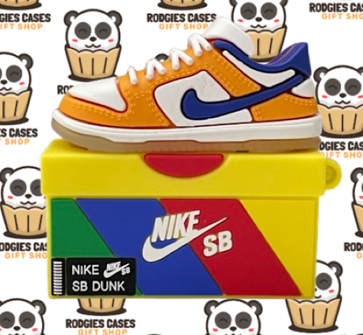 Nike SB Dunk Low Laser Orange AirPod Case | Stylish Sneaker-Inspired Shoebox Design Tech Accessory for Sneakerheads & Gift Ideas